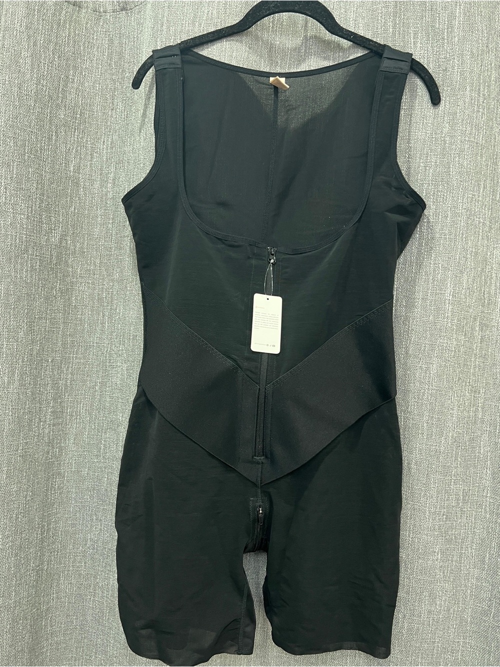 Black Sculpting Jumpsuit with Front Zip